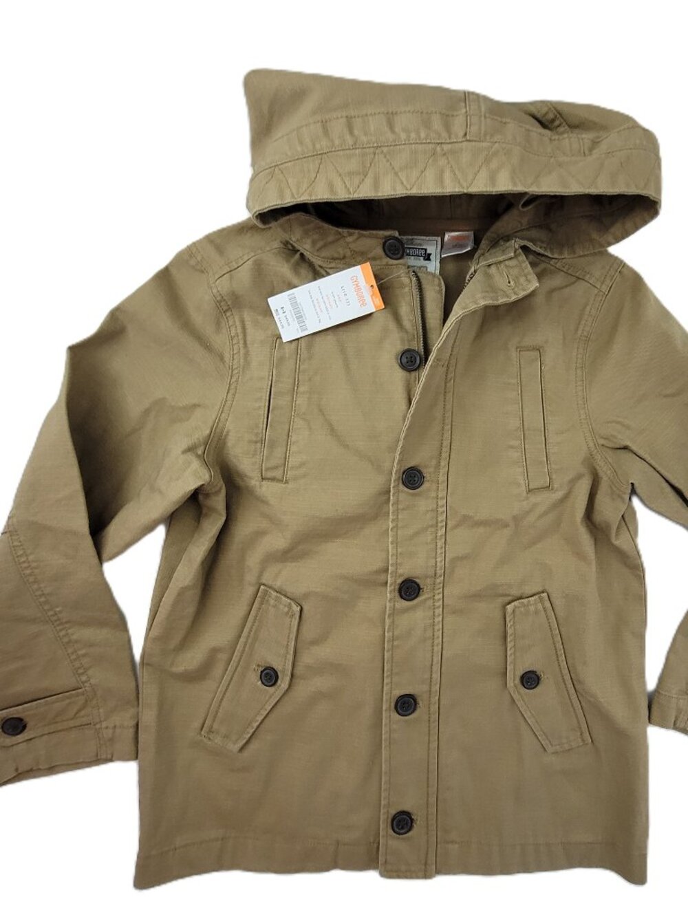 Canvas Hooded Jacket Boys Large 10-12 Utility Barn Chore Coat by Gymboree